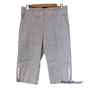 Tweeds Pin Stripe Capris Blue & White Size 10